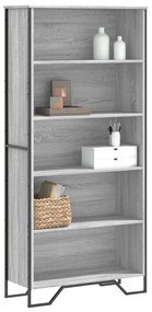 Estante 80x31x169 cm derivados de madeira cinzento sonoma
