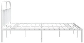 Estrutura de cama com cabeceira 193x203 cm metal branco