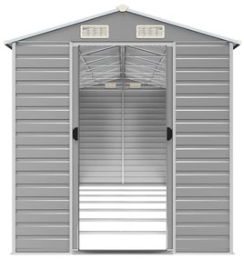 Abrigo de jardim 191x640x198 cm aço galvanizado cinzento-claro