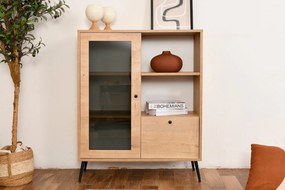 Armário Multiusos Calvin – Carvalho/Preto – 90x110x41 cm