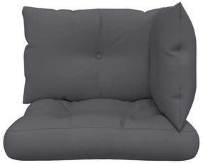 Almofadões de paletes 3 pcs tecido antracite