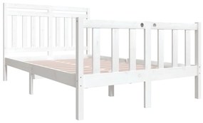 Estrutura de cama 140x190 cm madeira maciça branco