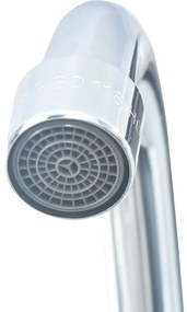 Lavatório com torneira aço inoxidável e dispensador de sabonete