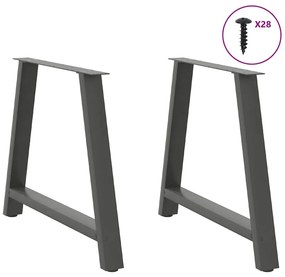 Pés para mesa de jantar em formato A, 2 peças, antracite, 90x (72-73)