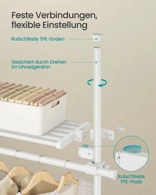 Guarda Roupa aberto até ao teto 33,5 x (84-123) x (208-310) cm com prateleira em Branco