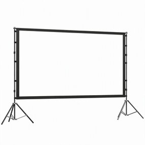 HOMCOM Ecrã de Projeção 100 Polegadas Formato 16:9 HD 4K/8K Frente e Verso com Suporte para Interior e Exterior Branco | Aosom Portugal