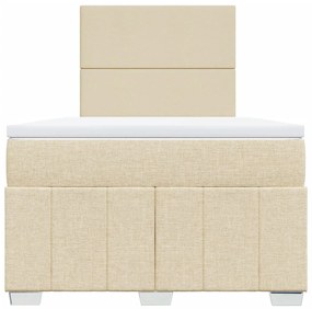 Cama com molas/colchão 120x200 cm tecido cor creme