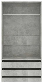 Roupeiro 100x50x200 cm derivados de madeira cinzento cimento