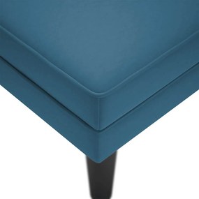 Chaise lounge c/ almofada/apoio de braços direito veludo azul