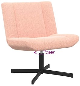 Cadeira de Acento Rosa Bebé Poliéster, Metal Padrão Giratória