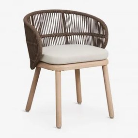 Pack De 2 Cadeiras De Jardim Em Madeira De Acácia E Corda Trançada Capri Castanho Chocolate - Sklum