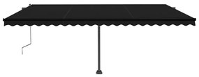 Toldo automático com LED e sensor de vento 500x350 cm antracite