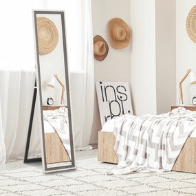 Espelho de Pé 37x157 cm Espelho de Corpo Inteiro com Estrutura de MDF
