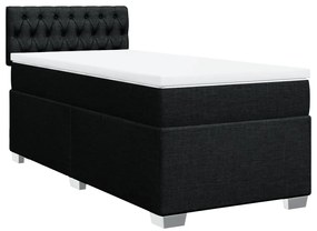 Cama com molas/colchão 90x190 cm tecido preto