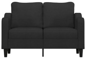 Sofá de 2 lugares tecido 120 cm preto