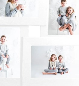 Moldura para 4x(13x18 cm) fotografias MDF branco