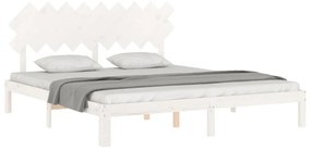 Estrutura cama Super King Size c/ cabeceira madeira branco