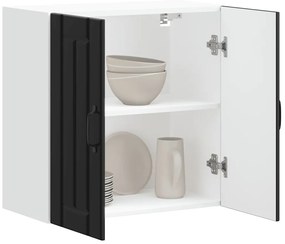 vidaXL Armário de parede da cozinha Lucca derivados de madeira preto