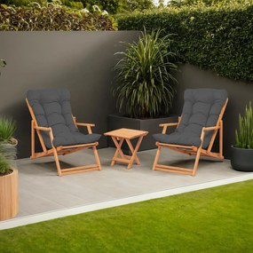 Conjunto de Mesa e Cadeiras de Jardim My007 – Cinzento Natural – Mesa