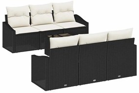 Conjunto de sofá de jardim de 7 peças com almofadas em rattan sintétic