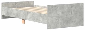 Estrutura de cama 90x190 cm derivados de madeira cinza cimento