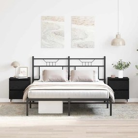 Camas de Cabeceira vidaXL 2 pcs Preto Carvalho 40x35x50 cm Madeira de Engenharia