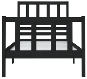 Estrutura cama pequena solteiro 75x190 cm madeira maciça preto