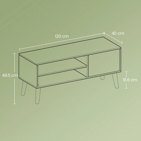 Móvel de TV baixo 120 x 40 x 49 cm branco