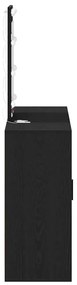 Mesa de maquiagem vidaXL com Luzes de LED Carvalho Preto 102x33x135 cm