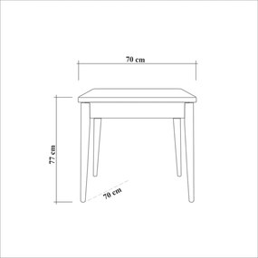 Conjunto de Mesa e Cadeiras Oliver – Preto – Mesa: 70x77x70 cm, Cadeir