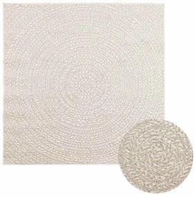 Tapete ZIZUR creme 120x120cm aspeto de juta interior e exterior