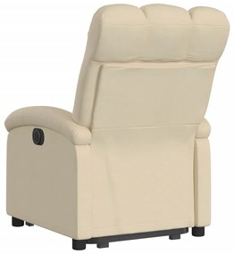 Poltrona reclinável elevatória tecido cor creme