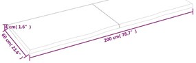 Bancada p/ WC 200x60x(2-4)cm madeira tratada maciça castanho