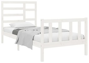 Estrutura cama pequena solteiro 75x190 cm madeira maciça branco