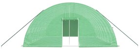 Estufa com estrutura de aço 48 m² 8x6x2,85 m verde