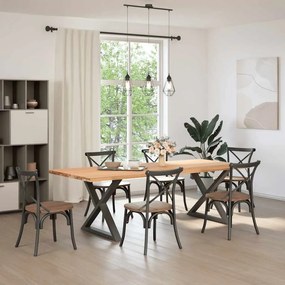 Pés para mesa de jantar 2 peças antracite 90x(72-73,3) cm aço