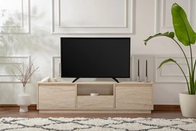 Móvel de TV "Vanguard" - 160x42x29,5 cm - Design Moderno - Travertino