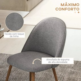 Conjunto de 2 Cadeiras Manfu em Linho - Design Minimalista