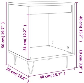 Mesas de cabeceira 2 pcs derivados de madeira cinzento cimento