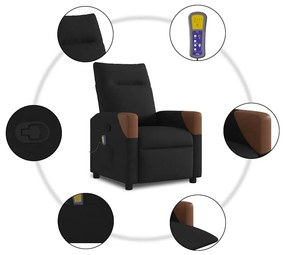 Poltrona de massagens reclinável tecido preto