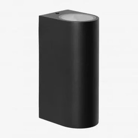 Aplique De Parede Para Exterior Em Alumínio Com 2 Pontos De Luz Pevot Design Preto - Sklum