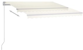 Toldo retrátil manual com LED 350x250 cm cor creme