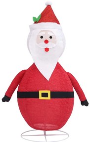 Pai Natal decorativo com luzes LED tecido de luxo 90 cm