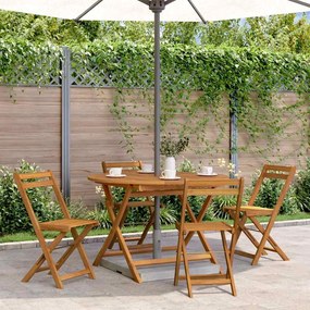 vidaXL Mesa de jardim dobrável 110 cm madeira de acácia maciça