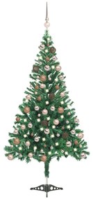 vidaXL Árvore de Natal artificial pré-iluminada com bolas 230 ramos