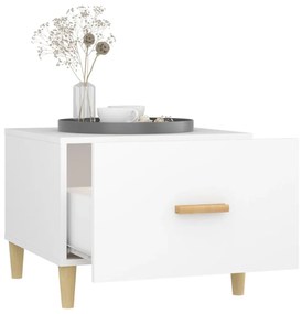 Mesas de centro 2 pcs 50x50x40 cm madeira processada branco