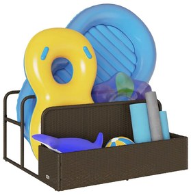 Armazenamento de bóias junto à piscina 110x100x57 cm vime PE