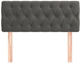 Cabeceira de cama veludo 100x7x78/88 cm cinzento-escuro