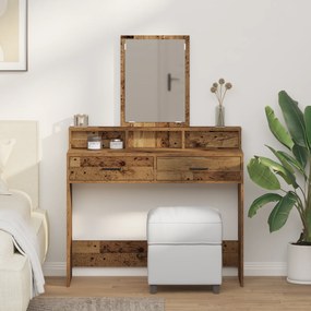 Mesa de Maquiagem vidaXL com Gavetas Madeira Antiga 100x41x140 cm