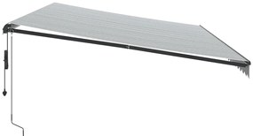 Toldo retrátil automático 600x350 cm antracite e branco